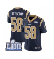 Men's Nike Los Angeles Rams #58 Cory Littleton Navy Blue Team Color Vapor Untouchable Limited Player Super Bowl LIII Bound NFL Jersey