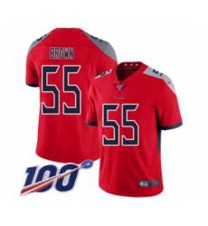 Men's Tennessee Titans #55 Jayon Brown Limited Red Inverted Legend 100th Season Football Jersey