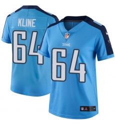 Women's Nike Tennessee Titans #64 Josh Kline Light Blue Team Color Vapor Untouchable Limited Player NFL Jersey