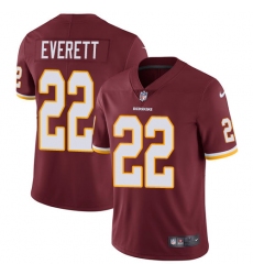 Youth Nike Washington Redskins #22 Deshazor Everett Burgundy Red Team Color Vapor Untouchable Elite Player NFL Jersey