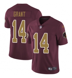 Men's Nike Washington Redskins #14 Ryan Grant Burgundy Red/Gold Number Alternate 80TH Anniversary Vapor Untouchable Limited Player NFL Jersey