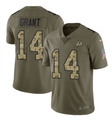 Youth Nike Washington Redskins #14 Ryan Grant Limited Olive/Camo 2017 Salute to Service NFL Jersey