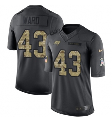 Men's Nike Tampa Bay Buccaneers #43 T.J. Ward Limited Black 2016 Salute to Service NFL Jersey