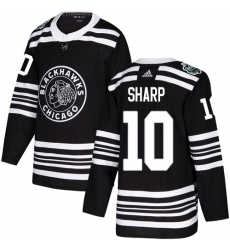 Youth Adidas Chicago Blackhawks #10 Patrick Sharp Authentic Black 2019 Winter Classic NHL Jersey