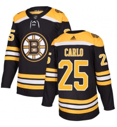 Men's Adidas Boston Bruins #25 Brandon Carlo Authentic Black Home NHL Jersey