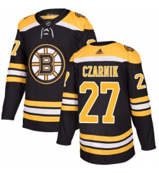 Men's Adidas Boston Bruins #27 Austin Czarnik Premier Black Home NHL Jersey