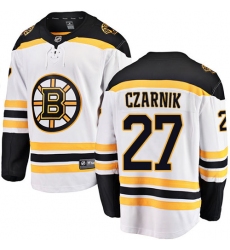 Youth Boston Bruins #27 Austin Czarnik Authentic White Away Fanatics Branded Breakaway NHL Jersey