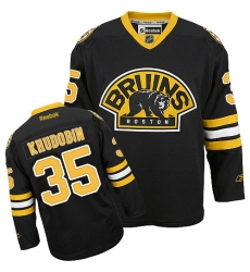 Women's Reebok Boston Bruins #35 Anton Khudobin Premier Black Third NHL Jersey