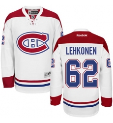 Women's Reebok Montreal Canadiens #62 Artturi Lehkonen Authentic White Away NHL Jersey