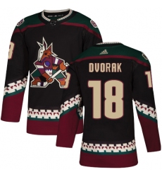 Men's Adidas Arizona Coyotes #18 Christian Dvorak Authentic Black Alternate NHL Jersey