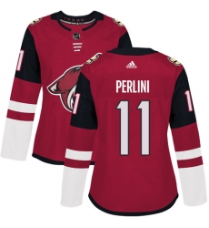 Women's Adidas Arizona Coyotes #11 Brendan Perlini Authentic Burgundy Red Home NHL Jersey