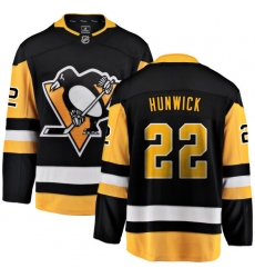 Men's Pittsburgh Penguins #22 Matt Hunwick Fanatics Branded Black Home Breakaway NHL Jersey