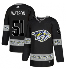 Men's Adidas Nashville Predators #51 Austin Watson Authentic Black Team Logo Fashion NHL Jersey