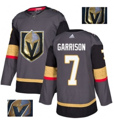 Men's Adidas Vegas Golden Knights #7 Jason Garrison Authentic Gray Fashion Gold NHL Jersey