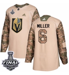 Youth Adidas Vegas Golden Knights #6 Colin Miller Authentic Camo Veterans Day Practice 2018 Stanley Cup Final NHL Jersey