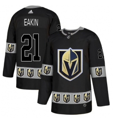 Men's Adidas Vegas Golden Knights #21 Cody Eakin Authentic Black Team Logo Fashion NHL Jersey