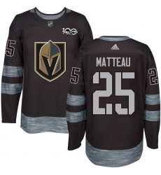 Men's Adidas Vegas Golden Knights #25 Stefan Matteau Authentic Black 1917-2017 100th Anniversary NHL Jersey
