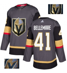 Men's Adidas Vegas Golden Knights #41 Pierre-Edouard Bellemare Authentic Gray Fashion Gold NHL Jersey