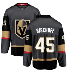Youth Vegas Golden Knights #45 Jake Bischoff Authentic Black Home Fanatics Branded Breakaway NHL Jersey
