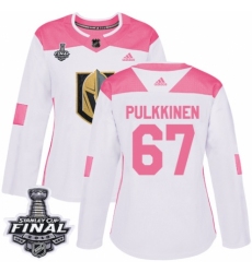 Women's Adidas Vegas Golden Knights #67 Teemu Pulkkinen Authentic White/Pink Fashion 2018 Stanley Cup Final NHL Jersey