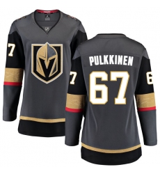 Women's Vegas Golden Knights #67 Teemu Pulkkinen Authentic Black Home Fanatics Branded Breakaway NHL Jersey