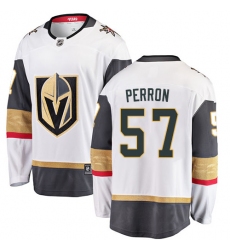 Youth Vegas Golden Knights #57 David Perron Authentic White Away Fanatics Branded Breakaway NHL Jersey