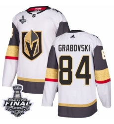 Youth Adidas Vegas Golden Knights #84 Mikhail Grabovski Authentic White Away 2018 Stanley Cup Final NHL Jersey