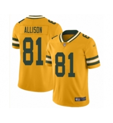Women's Green Bay Packers #81 Geronimo Allison Limited Gold Inverted Legend Football Jersey