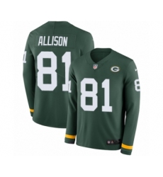 Youth Nike Green Bay Packers #81 Geronimo Allison Limited Green Therma Long Sleeve NFL Jersey