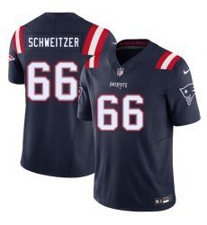 Men's New England Patriots #66 Wes Schweitzer Navy 2025 F.U.S.E. Vapor Limited Football Stitched Jersey