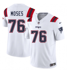 Men's New England Patriots #76 Morgan Moses White 2025 F.U.S.E. Vapor Limited Football Stitched Jersey