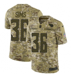 Men's Nike Tennessee Titans #36 LeShaun Sims Limited Camo 2018 Salute to Service NFL Jersey