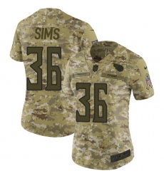 Women's Nike Tennessee Titans #36 LeShaun Sims Limited Camo 2018 Salute to Service NFL Jersey