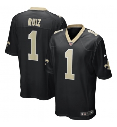 Men's New Orleans Saints #1 Cesar Ruiz Nike Black 2020 NFL Draft First Round Pick Game Jersey.webp