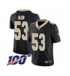 Men's New Orleans Saints #53 A.J. Klein Black Team Color Vapor Untouchable Limited Player 100th Season Football Jersey
