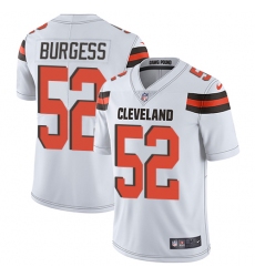 Men's Nike Cleveland Browns #52 James Burgess White Vapor Untouchable Limited Player NFL Jersey