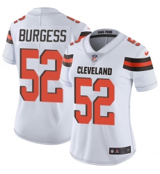 Women's Nike Cleveland Browns #52 James Burgess White Vapor Untouchable Elite Player NFL Jersey