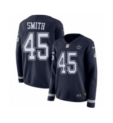 Women's Nike Dallas Cowboys #45 Rod Smith Limited Navy Blue Therma Long Sleeve NFL Jersey