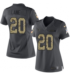 Women's Nike Houston Texans #20 Jeremy Lane Limited Black 2016 Salute to Service NFL Jersey