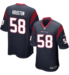 Men's Nike Houston Texans #58 Lamarr Houston Game Navy Blue Team Color NFL Jersey