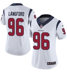 Women's Nike Houston Texans #96 Kendall Langford White Vapor Untouchable Elite Player NFL Jersey