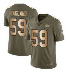 Youth Nike Kansas City Chiefs #59 Reggie Ragland Limited Olive/Gold 2017 Salute to Service NFL Jersey