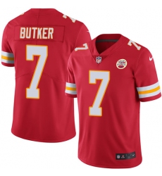 Men's Nike Kansas City Chiefs #7 Harrison Butker Red Team Color Vapor Untouchable Limited Player NFL Jersey
