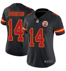 Women's Nike Kansas City Chiefs #14 Demarcus Robinson Limited Black Rush Vapor Untouchable NFL Jersey