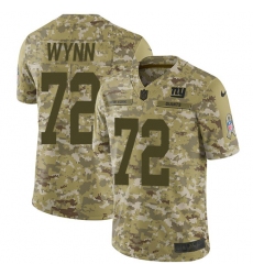 Men's Nike New York Giants #72 Kerry Wynn Limited Camo 2018 Salute to Service NFL Jersey
