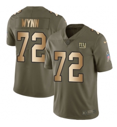 Men's Nike New York Giants #72 Kerry Wynn Limited Olive/Gold 2017 Salute to Service NFL Jersey