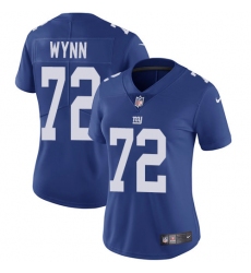 Women's Nike New York Giants #72 Kerry Wynn Royal Blue Team Color Vapor Untouchable Elite Player NFL Jersey
