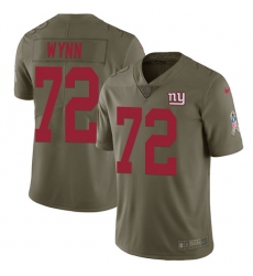 Youth Nike New York Giants #72 Kerry Wynn Limited Olive 2017 Salute to Service NFL Jersey