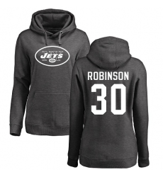 NFL Women's Nike New York Jets #30 Rashard Robinson Ash One Color Pullover Hoodie