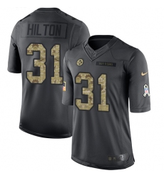 Men's Nike Pittsburgh Steelers #31 Mike Hilton Limited Black 2016 Salute to Service NFL Jersey